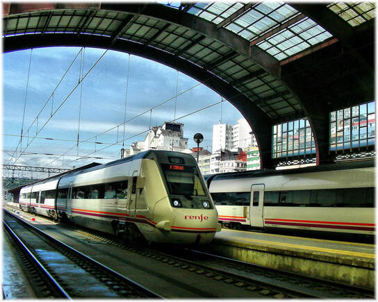 Renfe Train on the station in Spain