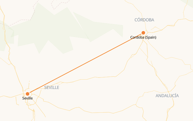 Cordoba to Seville Train Route